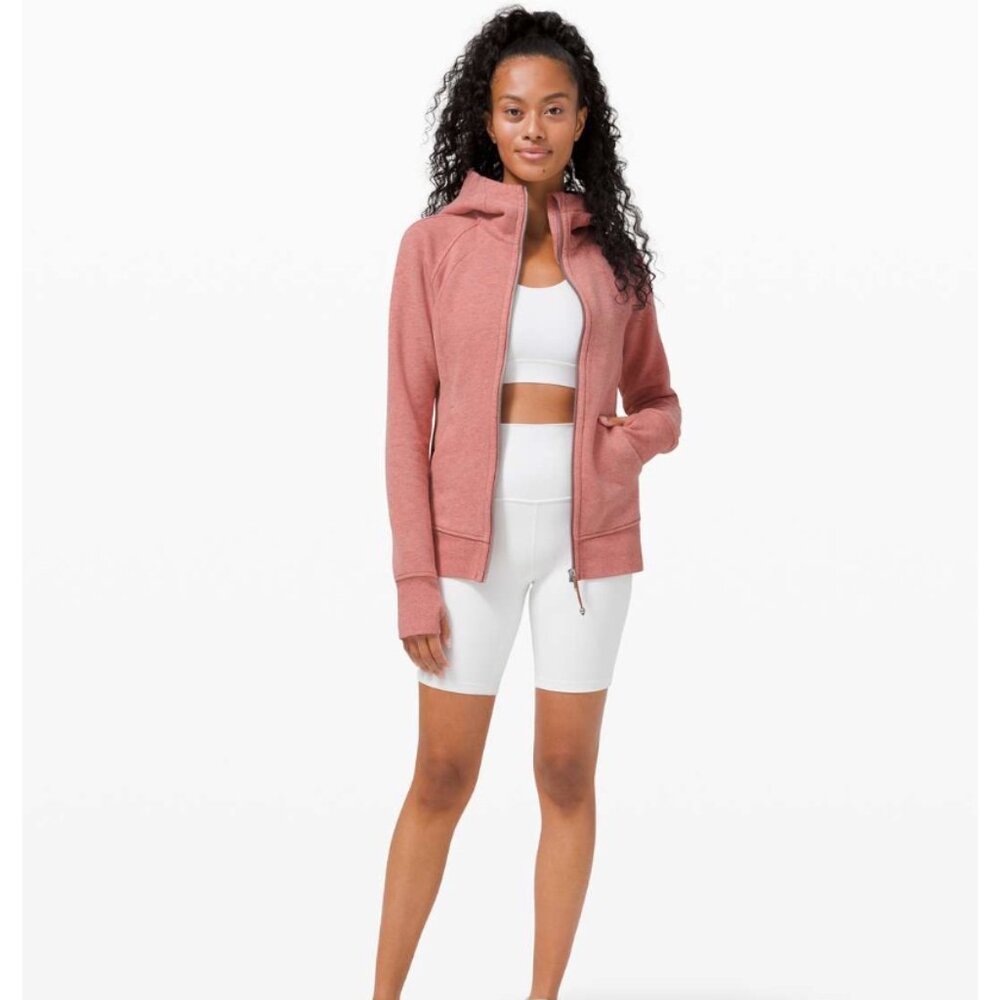 Lululemon Full-Zip Hoodie Heathered Brier Rose EUC! size 12 - Picture 4 of 5